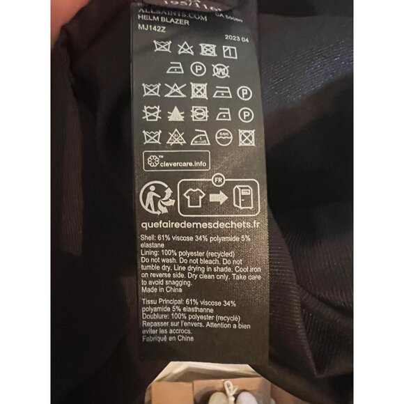 AllSaints Helm Slim Fit Lightweight Blazer - NWOT Size 44 - Picture 9 of 12